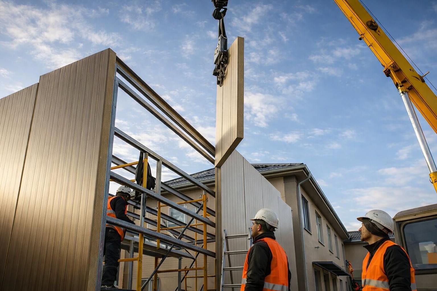 Монтаж сэндвич-панелей без замков на объекте